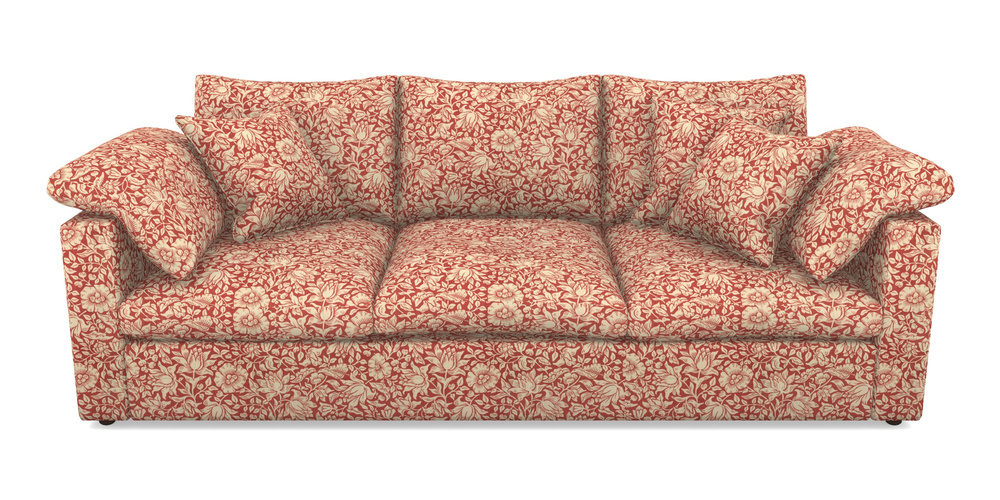 Product photograph of Big Softie Straight Arm 4 Seater Straight Arm Sofa In William Morris Collection - Mallow - Madder from Sofas and Stuff Limited