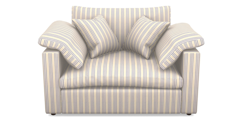 Product photograph of Big Softie Straight Arm Straight Arm Snuggler In Cloth 22 - Racing Stripes Ayr - Blueberry from Sofas and Stuff Limited