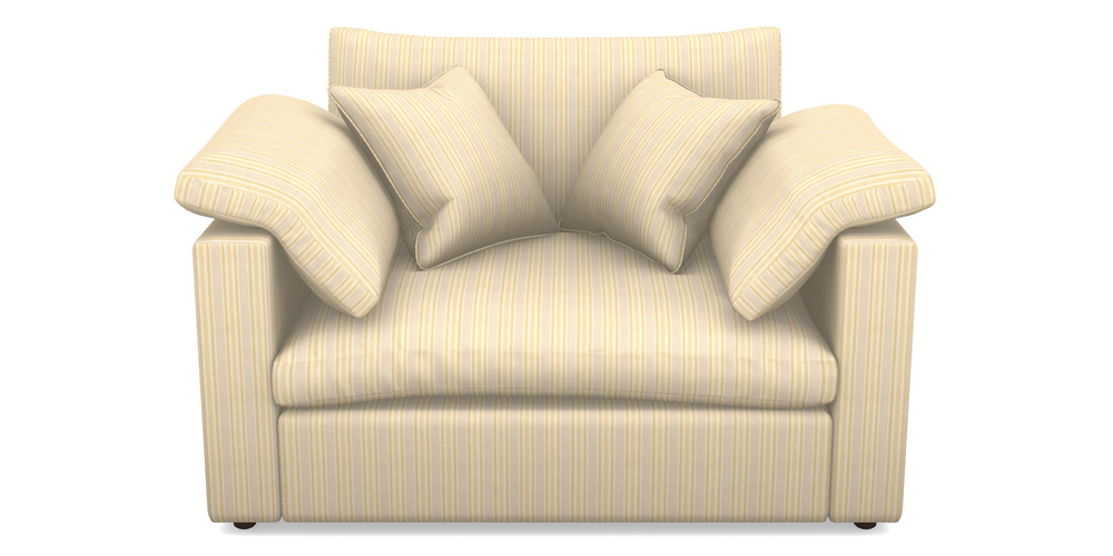 Product photograph of Big Softie Straight Arm Straight Arm Snuggler In Cloth 22 - Racing Stripes Ayr - Lemon from Sofas and Stuff Limited