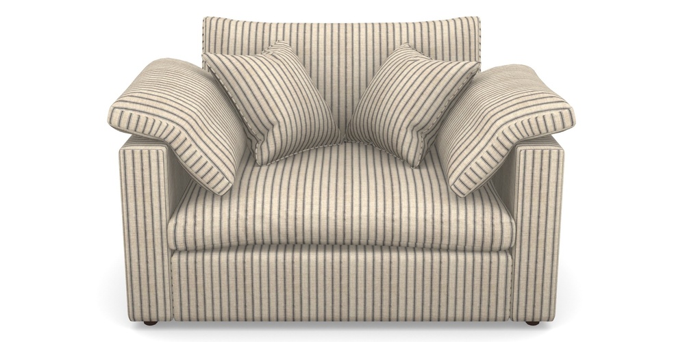 Product photograph of Big Softie Straight Arm Straight Arm Snuggler In Cloth 18 Stripes - Ticking - Bible Black from Sofas and Stuff Limited