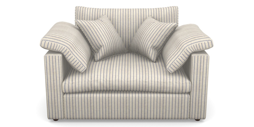 Product photograph of Big Softie Straight Arm Straight Arm Snuggler In Cloth 18 Stripes - Ticking - Indigo from Sofas and Stuff Limited