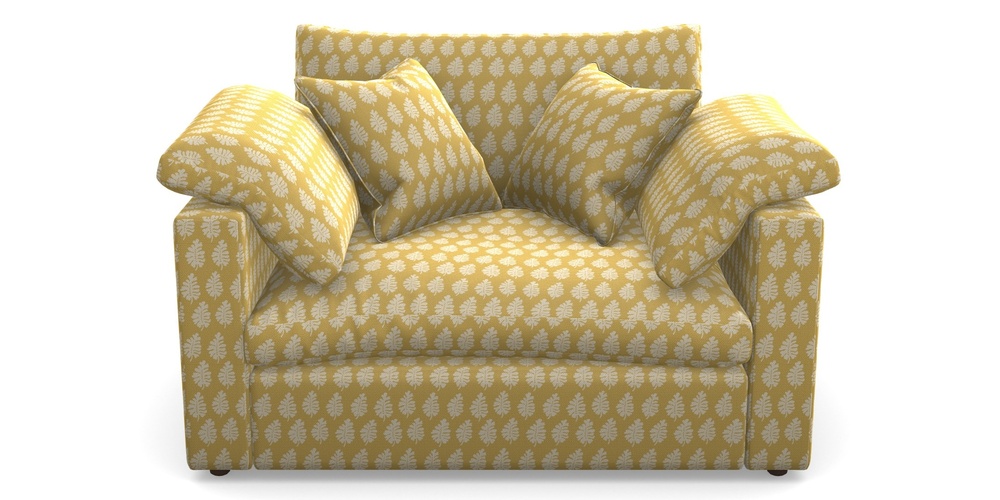 Product photograph of Big Softie Straight Arm Straight Arm Snuggler In Cloth 21 - Oak Leaf - Canary from Sofas and Stuff Limited