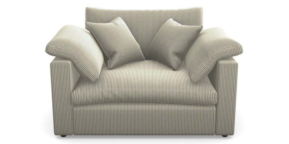 Product photograph of Big Softie Straight Arm Straight Arm Snuggler In Cloth 21 - Simple Stripe - Bilberry from Sofas and Stuff Limited