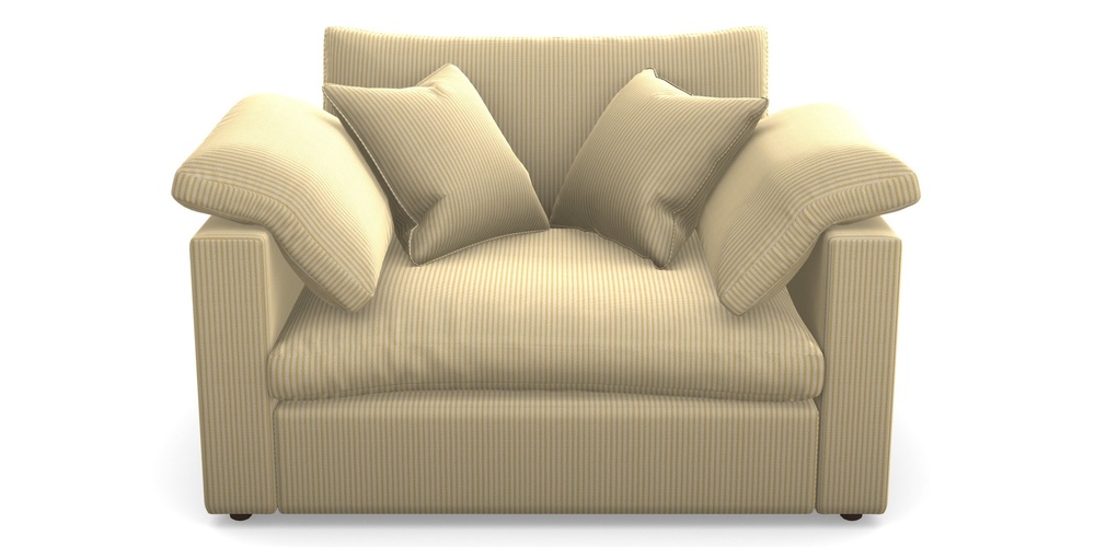 Product photograph of Big Softie Straight Arm Straight Arm Snuggler In Cloth 21 - Simple Stripe - Canary from Sofas and Stuff Limited