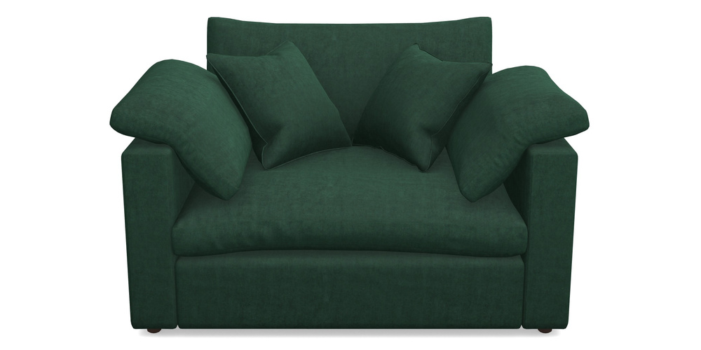 Product photograph of Big Softie Straight Arm Straight Arm Snuggler In Clever Tough And Eco Velvet - Pine from Sofas and Stuff Limited