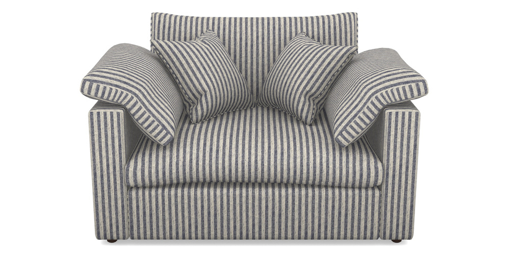 Product photograph of Big Softie Straight Arm Straight Arm Snuggler In Cloth 22 - Pinstripe - Deep Water from Sofas and Stuff Limited