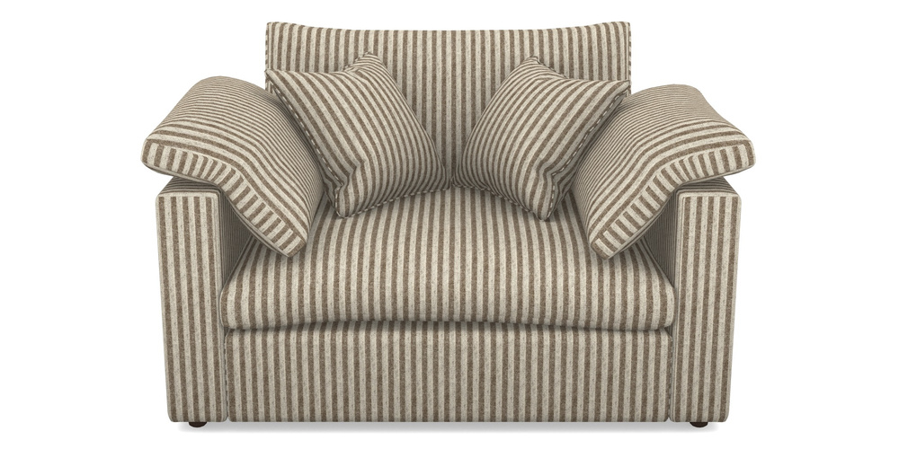 Product photograph of Big Softie Straight Arm Straight Arm Snuggler In Cloth 22 - Pinstripe - Peat from Sofas and Stuff Limited