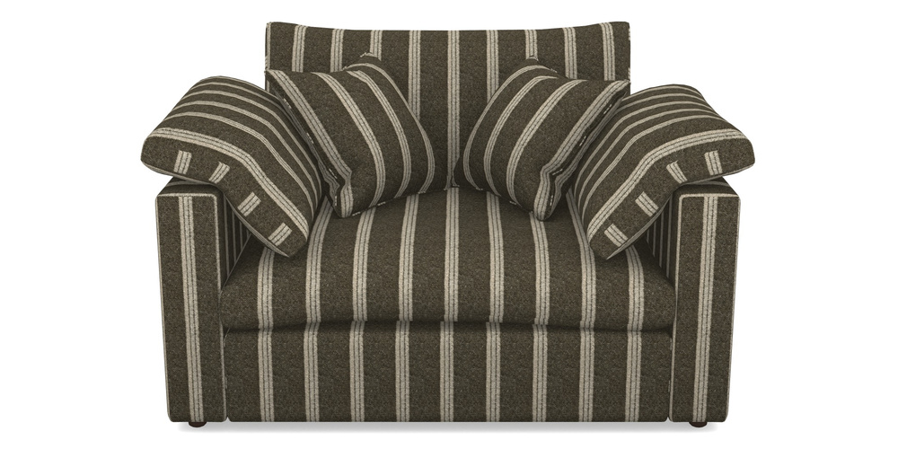 Product photograph of Big Softie Straight Arm Straight Arm Snuggler In Cloth 20 - Design 2 - Olive Stripe from Sofas and Stuff Limited