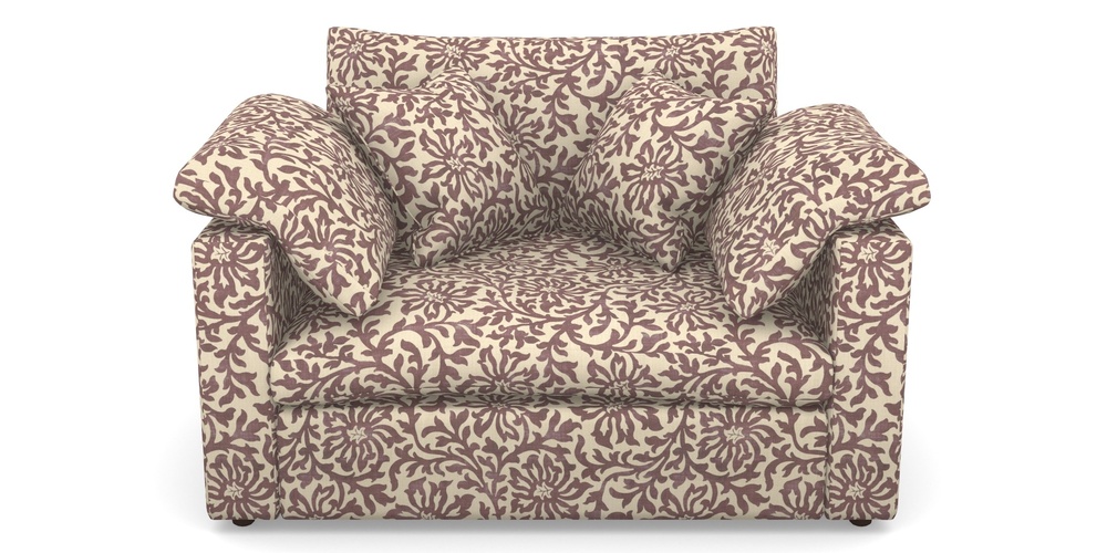 Product photograph of Big Softie Straight Arm Straight Arm Snuggler In V A Brompton Collection - Floral Scroll - Cacao from Sofas and Stuff Limited