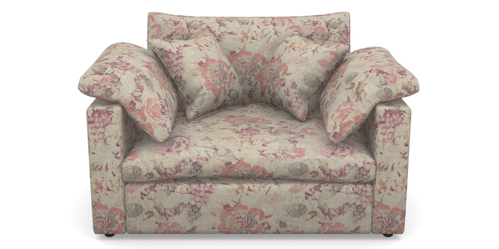 Product photograph of Big Softie Straight Arm Straight Arm Snuggler In Floral Linen - Faith Antique Sangria from Sofas and Stuff Limited