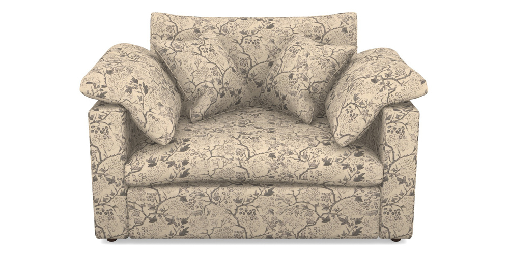 Product photograph of Big Softie Straight Arm Straight Arm Snuggler In Rhs Collection - Gertrude Jekyll Linen Cotton Blend - Grey from Sofas and Stuff Limited