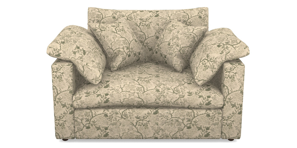 Product photograph of Big Softie Straight Arm Straight Arm Snuggler In Rhs Collection - Gertrude Jekyll Linen Cotton Blend - Green from Sofas and Stuff Limited