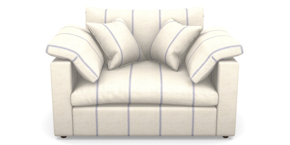 Product photograph of Big Softie Straight Arm Straight Arm Snuggler In Grain Sack Stripe - Blue from Sofas and Stuff Limited