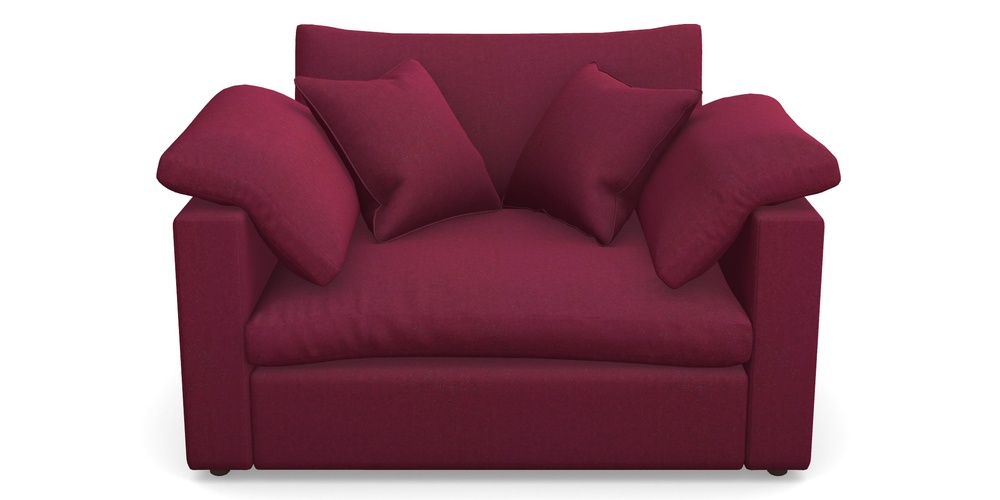 Product photograph of Big Softie Straight Arm Straight Arm Snuggler In House Velvet - Claret from Sofas and Stuff Limited