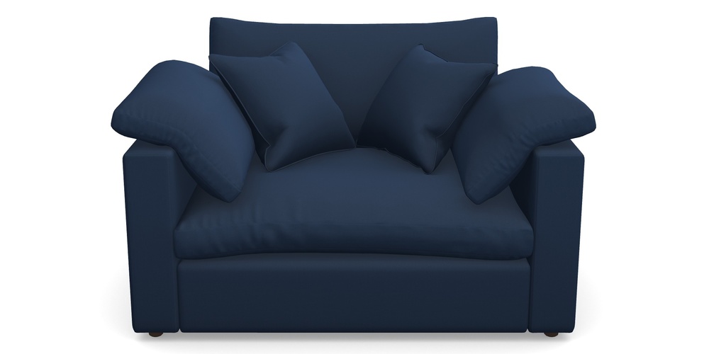 Product photograph of Big Softie Straight Arm Straight Arm Snuggler In House Velvet - Indigo from Sofas and Stuff Limited