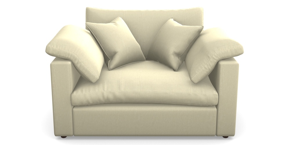 Product photograph of Big Softie Straight Arm Straight Arm Snuggler In House Velvet - Latte from Sofas and Stuff Limited