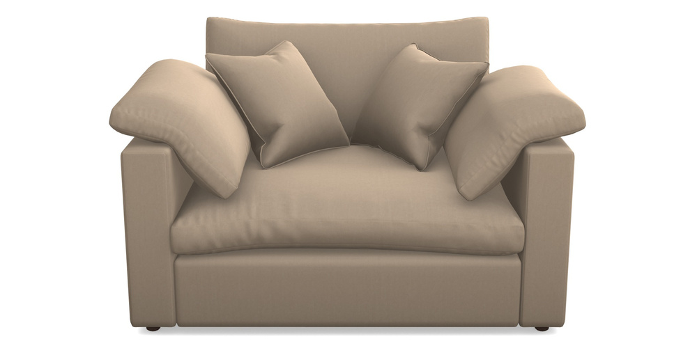 Product photograph of Big Softie Straight Arm Straight Arm Snuggler In House Velvet - Linen from Sofas and Stuff Limited