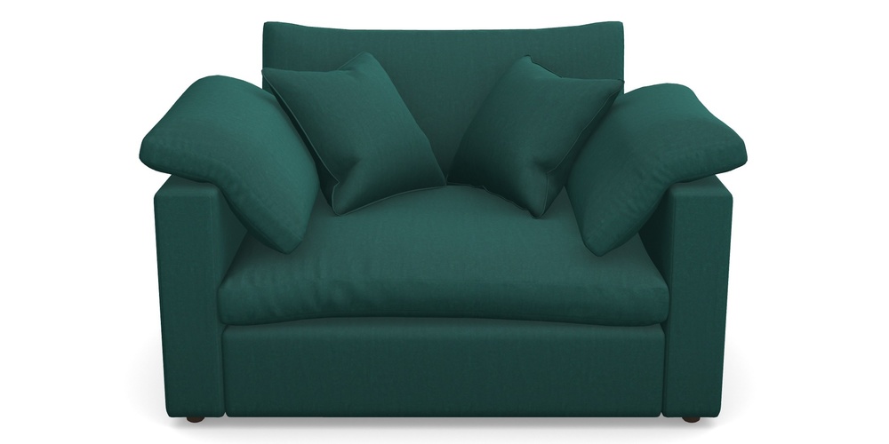 Product photograph of Big Softie Straight Arm Straight Arm Snuggler In House Velvet - Peacock from Sofas and Stuff Limited