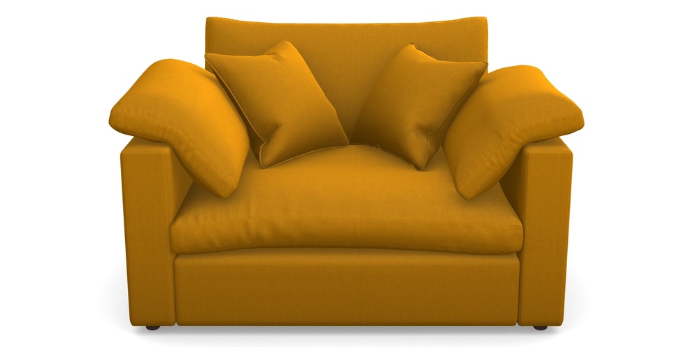 Product photograph of Big Softie Straight Arm Straight Arm Snuggler In House Velvet - Saffron from Sofas and Stuff Limited