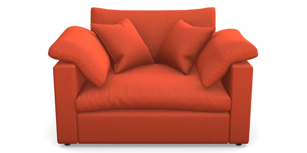 Product photograph of Big Softie Straight Arm Straight Arm Snuggler In House Velvet - Terracotta from Sofas and Stuff Limited