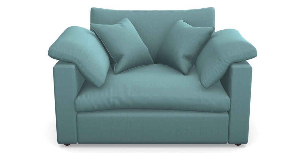 Product photograph of Big Softie Straight Arm Straight Arm Snuggler In House Velvet - Wedgewood from Sofas and Stuff Limited