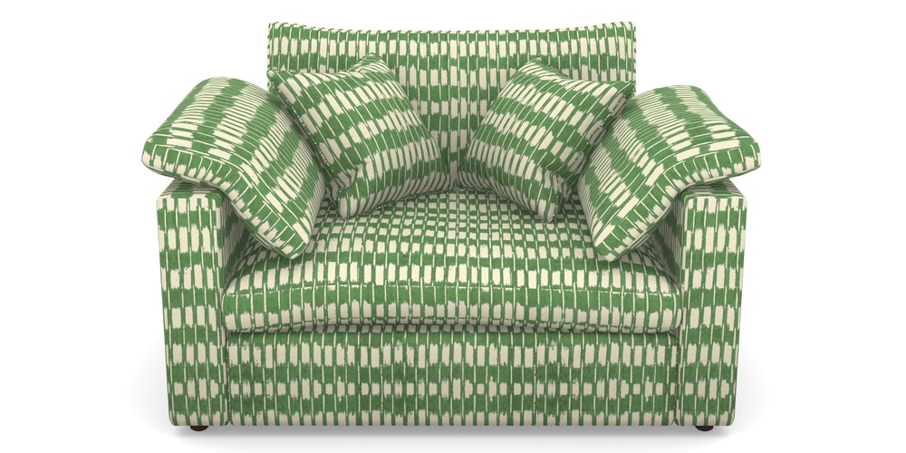 Product photograph of Big Softie Straight Arm Straight Arm Snuggler In V A Brompton Collection - Ikat - Basil from Sofas and Stuff Limited