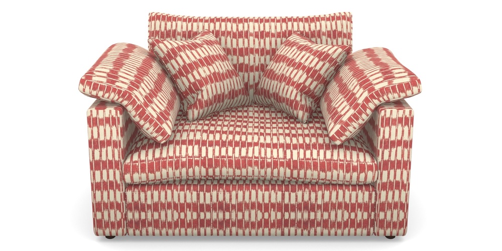 Product photograph of Big Softie Straight Arm Straight Arm Snuggler In V A Brompton Collection - Ikat - Chilli from Sofas and Stuff Limited