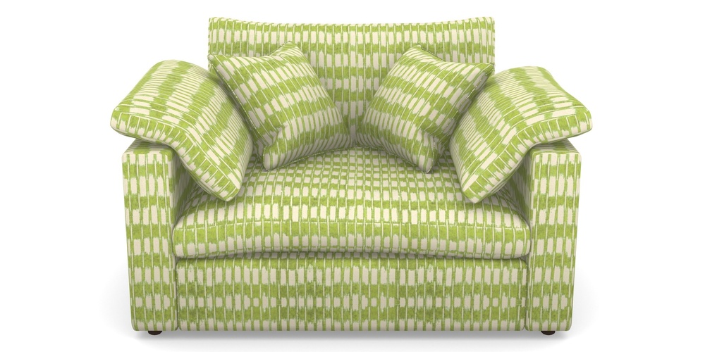 Product photograph of Big Softie Straight Arm Straight Arm Snuggler In V A Brompton Collection - Ikat - Lime from Sofas and Stuff Limited