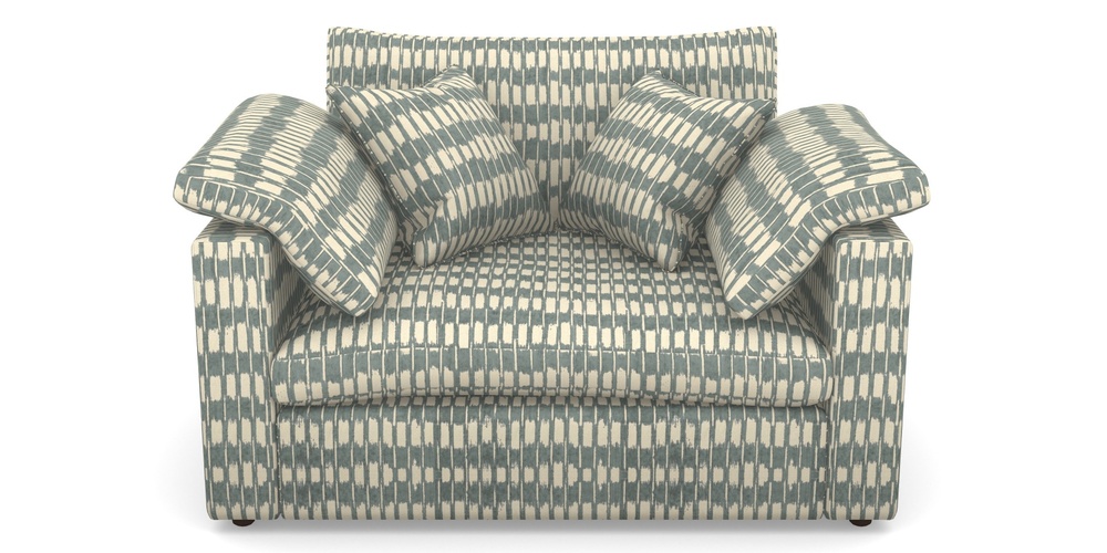 Product photograph of Big Softie Straight Arm Straight Arm Snuggler In V A Brompton Collection - Ikat - Pebble from Sofas and Stuff Limited