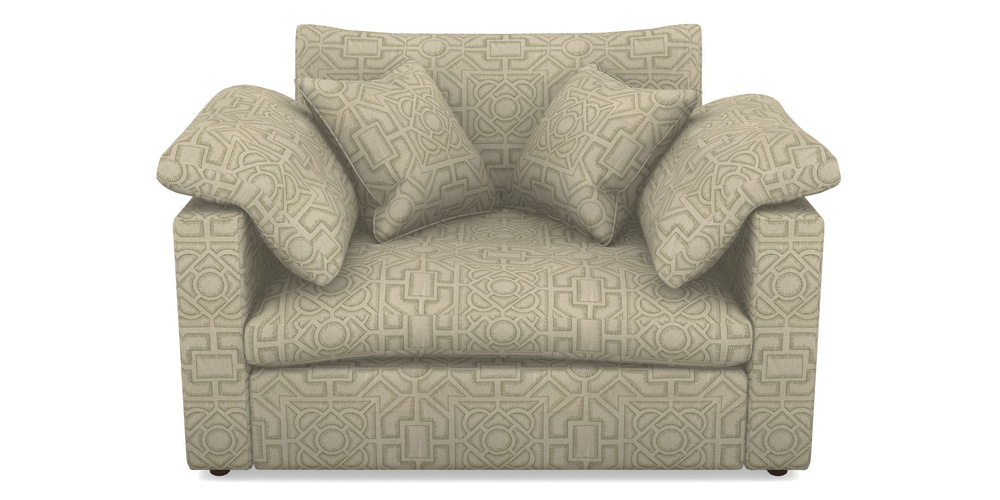 Product photograph of Big Softie Straight Arm Straight Arm Snuggler In Rhs Collection - Large Knot Garden Linen - Pistachio from Sofas and Stuff Limited