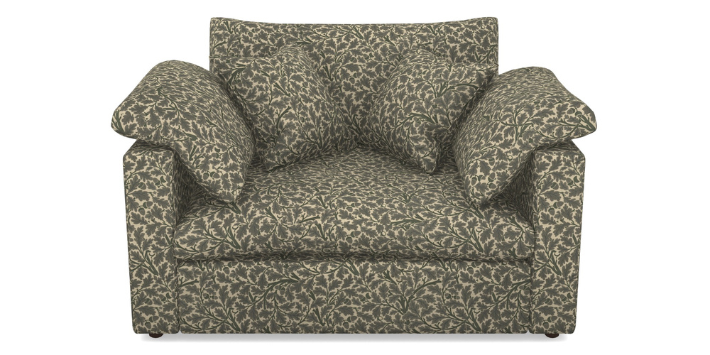 Product photograph of Big Softie Straight Arm Straight Arm Snuggler In V A Drawn From Nature Collection - Oak Tree - Dark Green from Sofas and Stuff Limited