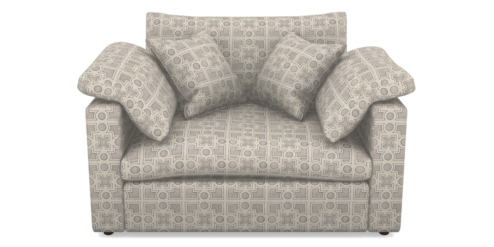 Product photograph of Big Softie Straight Arm Straight Arm Snuggler In Rhs Collection - Small Knot Garden Cotton Weave - Grey from Sofas and Stuff Limited