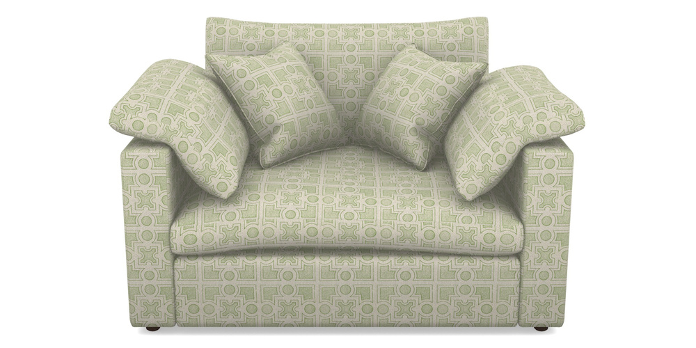 Product photograph of Big Softie Straight Arm Straight Arm Snuggler In Rhs Collection - Small Knot Garden Cotton Weave - Green from Sofas and Stuff Limited