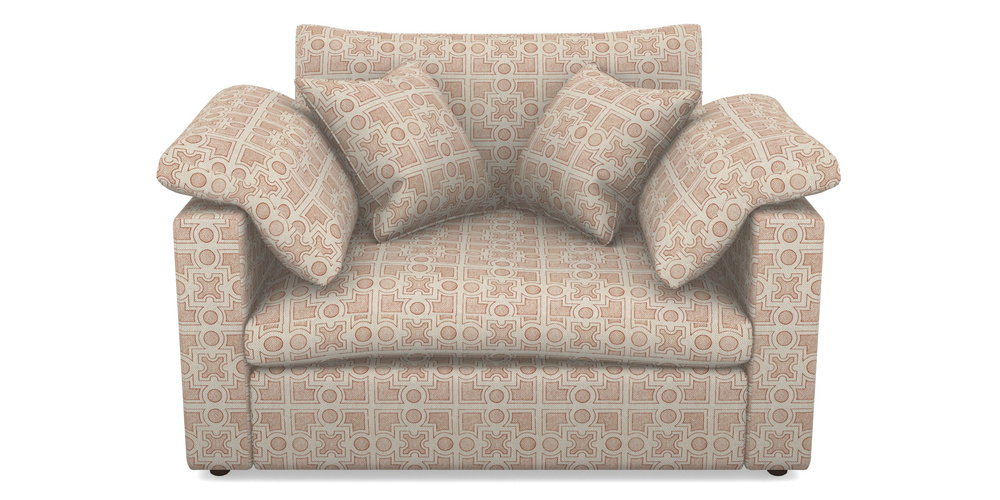 Product photograph of Big Softie Straight Arm Straight Arm Snuggler In Rhs Collection - Small Knot Garden Cotton Weave - Terracotta from Sofas and Stuff Limited