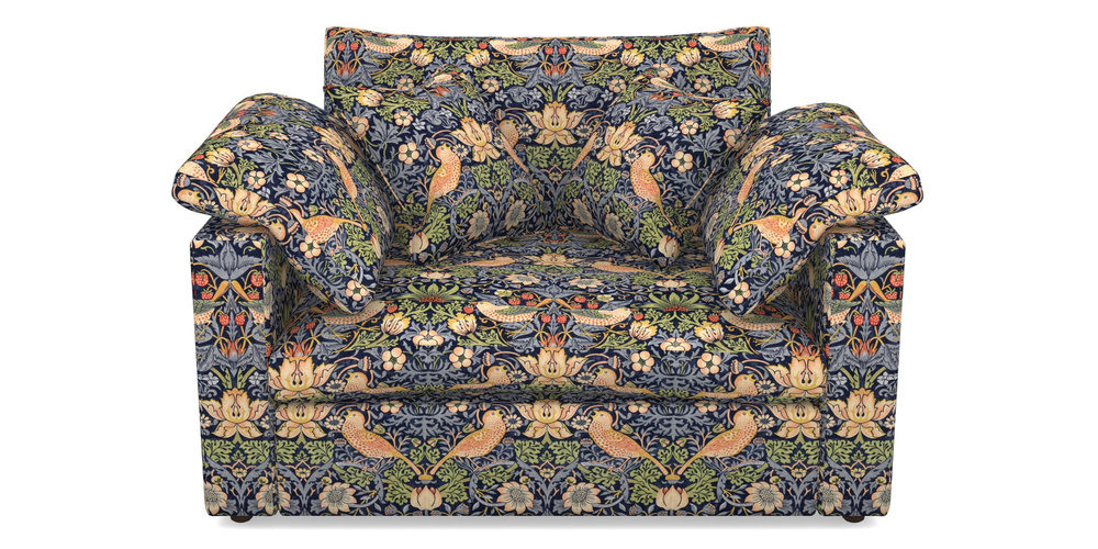 Product photograph of Big Softie Straight Arm Straight Arm Snuggler In William Morris Collection - Strawberry Thief - Indigo Mineral from Sofas and Stuff Limited