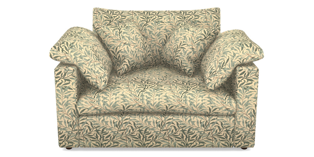 Product photograph of Big Softie Straight Arm Straight Arm Snuggler In William Morris Collection - Willow Boughs - Cream Pale Green from Sofas and Stuff Limited