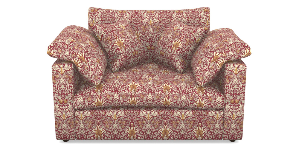 Product photograph of Big Softie Straight Arm Straight Arm Snuggler In William Morris Collection - Snakeshead - Claret Gold from Sofas and Stuff Limited