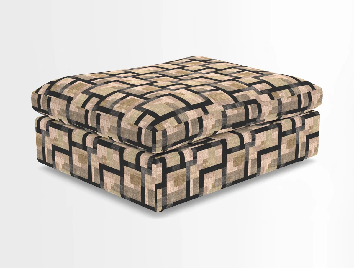 Big Softie Footstool in Two Tone Plain Biscuit