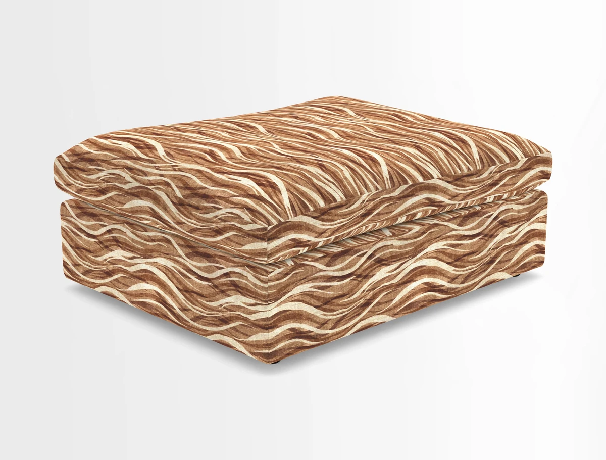 Big Softie Footstool in Two Tone Plain Biscuit