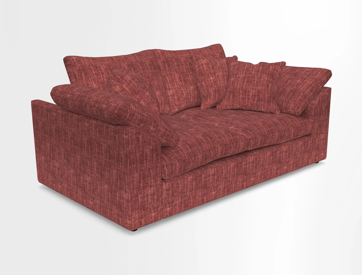 Big Softie Sloped Arm 2 Seater Sofa in Two Tone Plain Biscuit