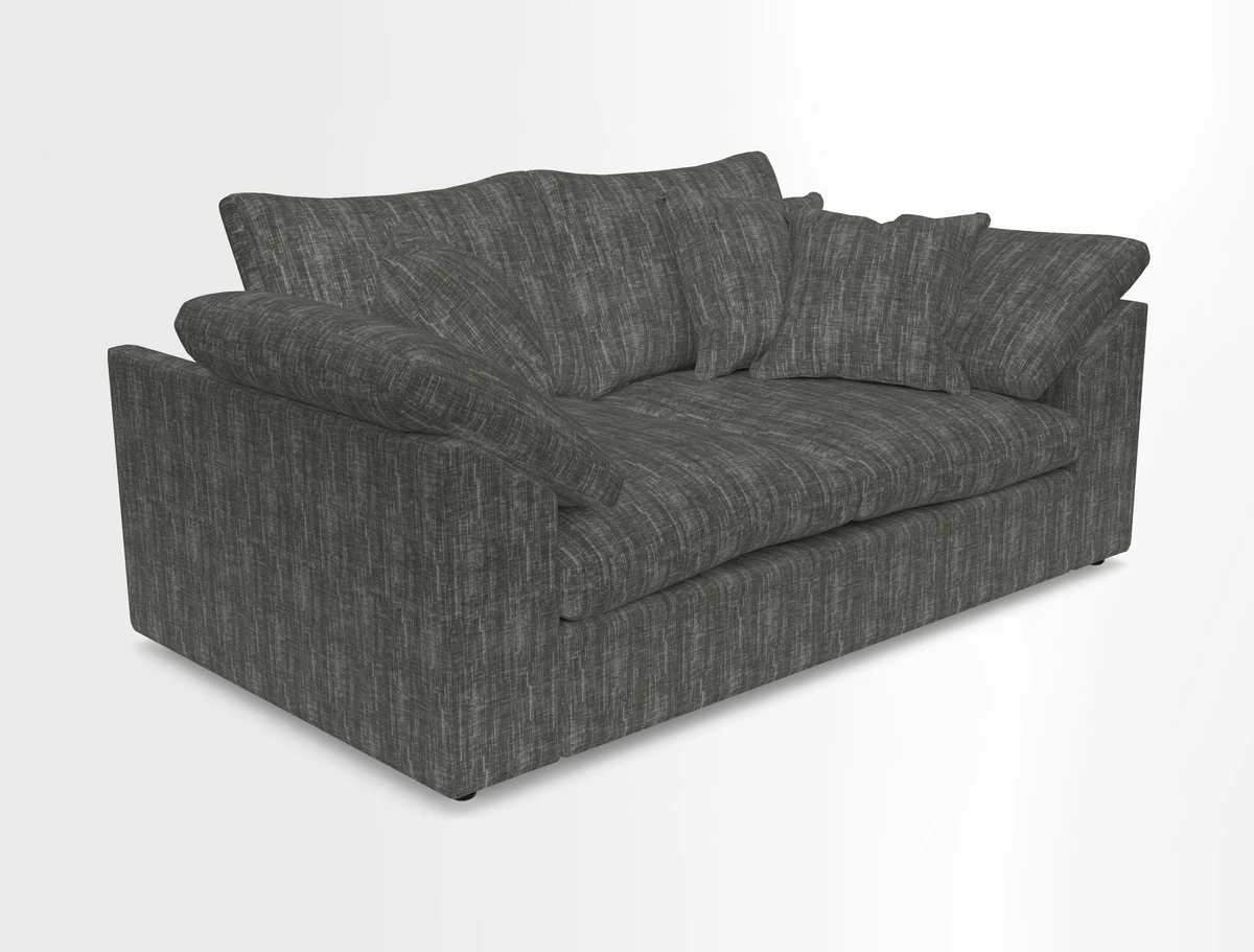Big Softie Sloped Arm 2 Seater Sofa in Two Tone Plain Biscuit