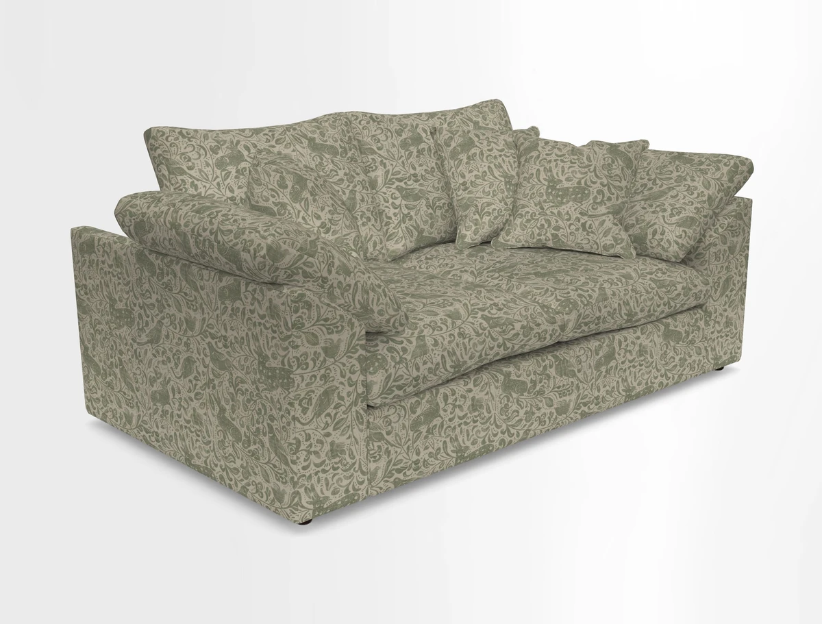 Big Softie Sloped Arm 2 Seater Sofa in Two Tone Plain Biscuit