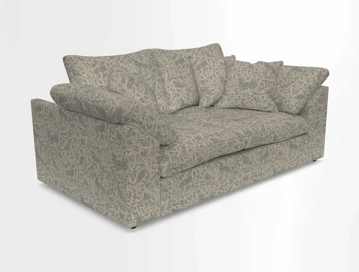 Big Softie Sloped Arm 2 Seater Sofa in Two Tone Plain Biscuit