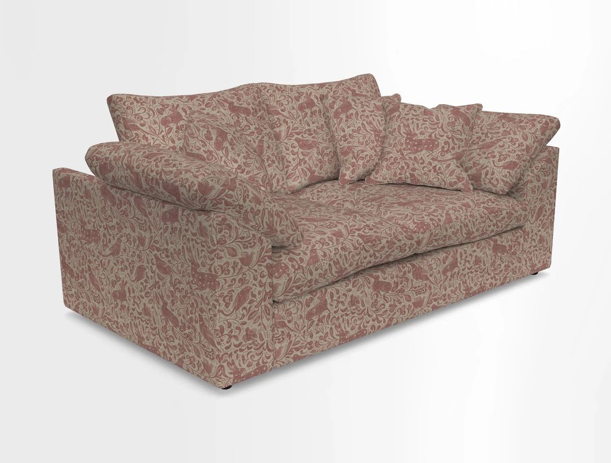 Big Softie Sloped Arm 2 Seater Sofa in Two Tone Plain Biscuit