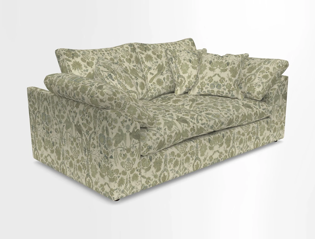 Big Softie Sloped Arm 2 Seater Sofa in Two Tone Plain Biscuit