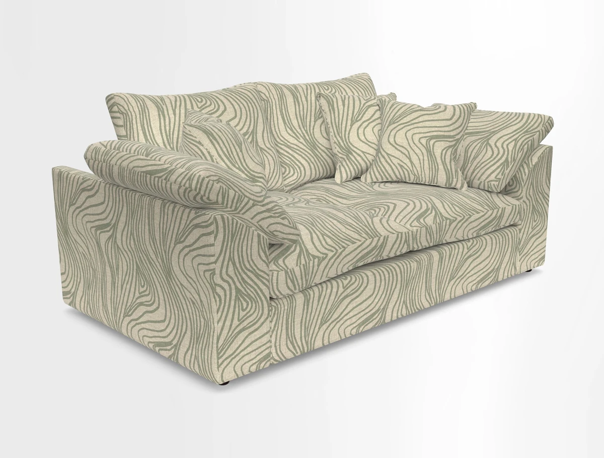 Big Softie Sloped Arm 2 Seater Sofa in Two Tone Plain Biscuit