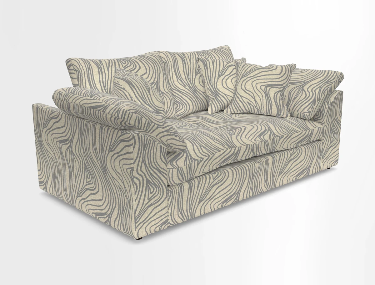 Big Softie Sloped Arm 2 Seater Sofa in Two Tone Plain Biscuit