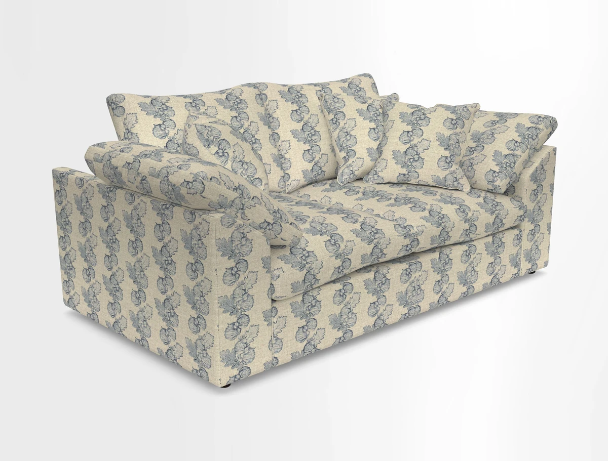 Big Softie Sloped Arm 2 Seater Sofa in Two Tone Plain Biscuit