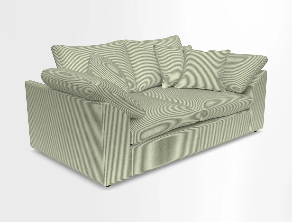 Big Softie Sloped Arm 2 Seater Sofa in Two Tone Plain Biscuit