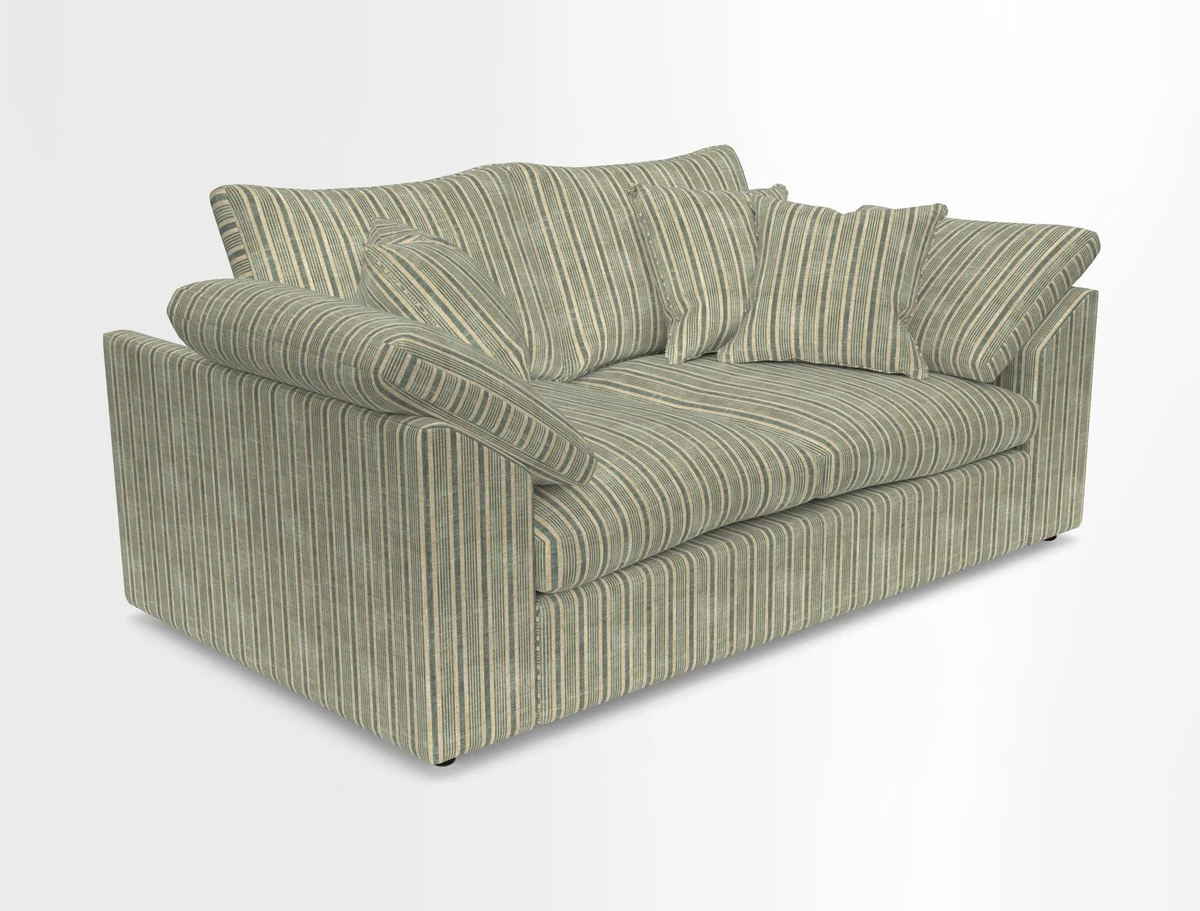 Big Softie Sloped Arm 2 Seater Sofa in Two Tone Plain Biscuit